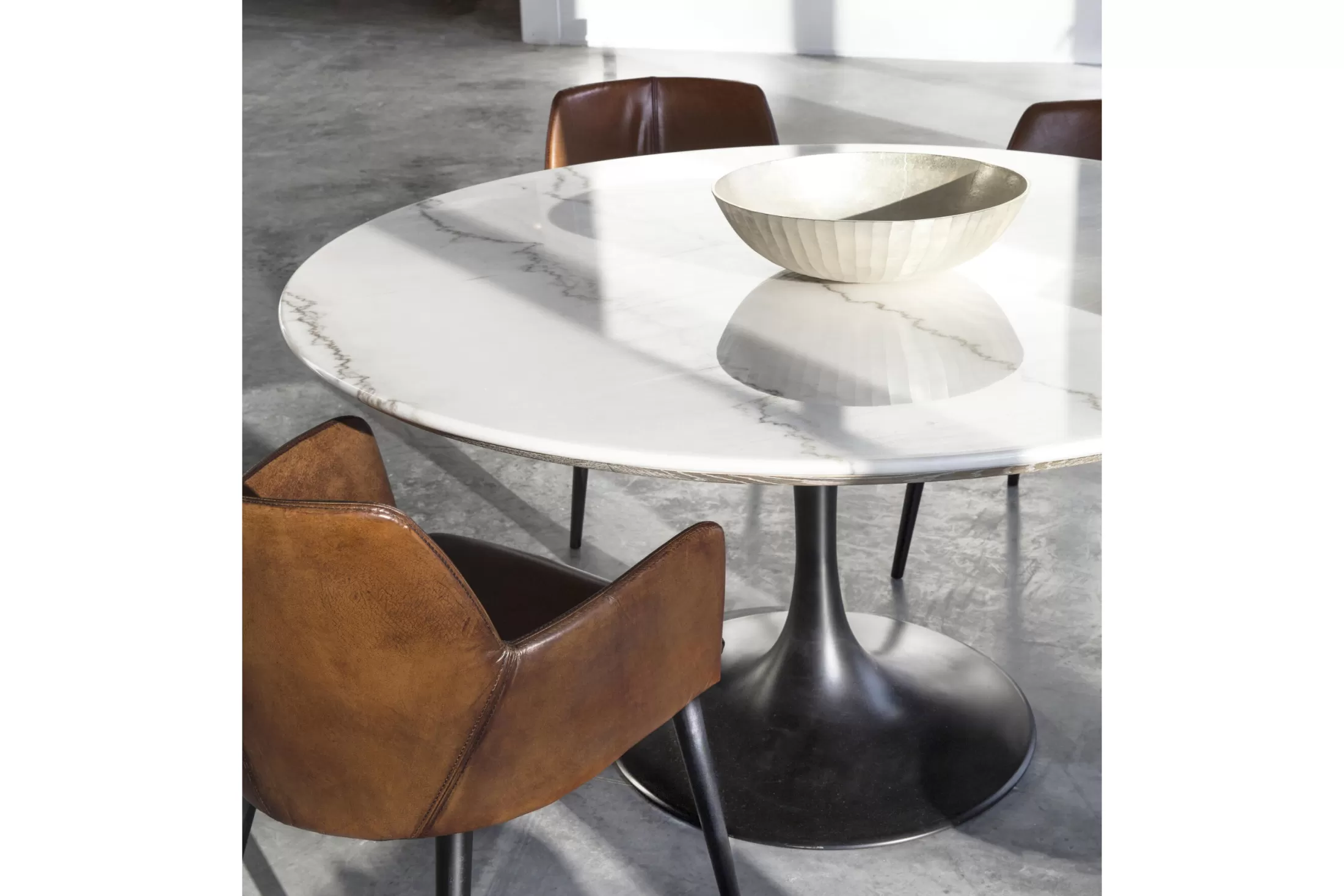 Flamant Dining Tables^Aboah, Dining Table, Round, White Marble, 145 Cm