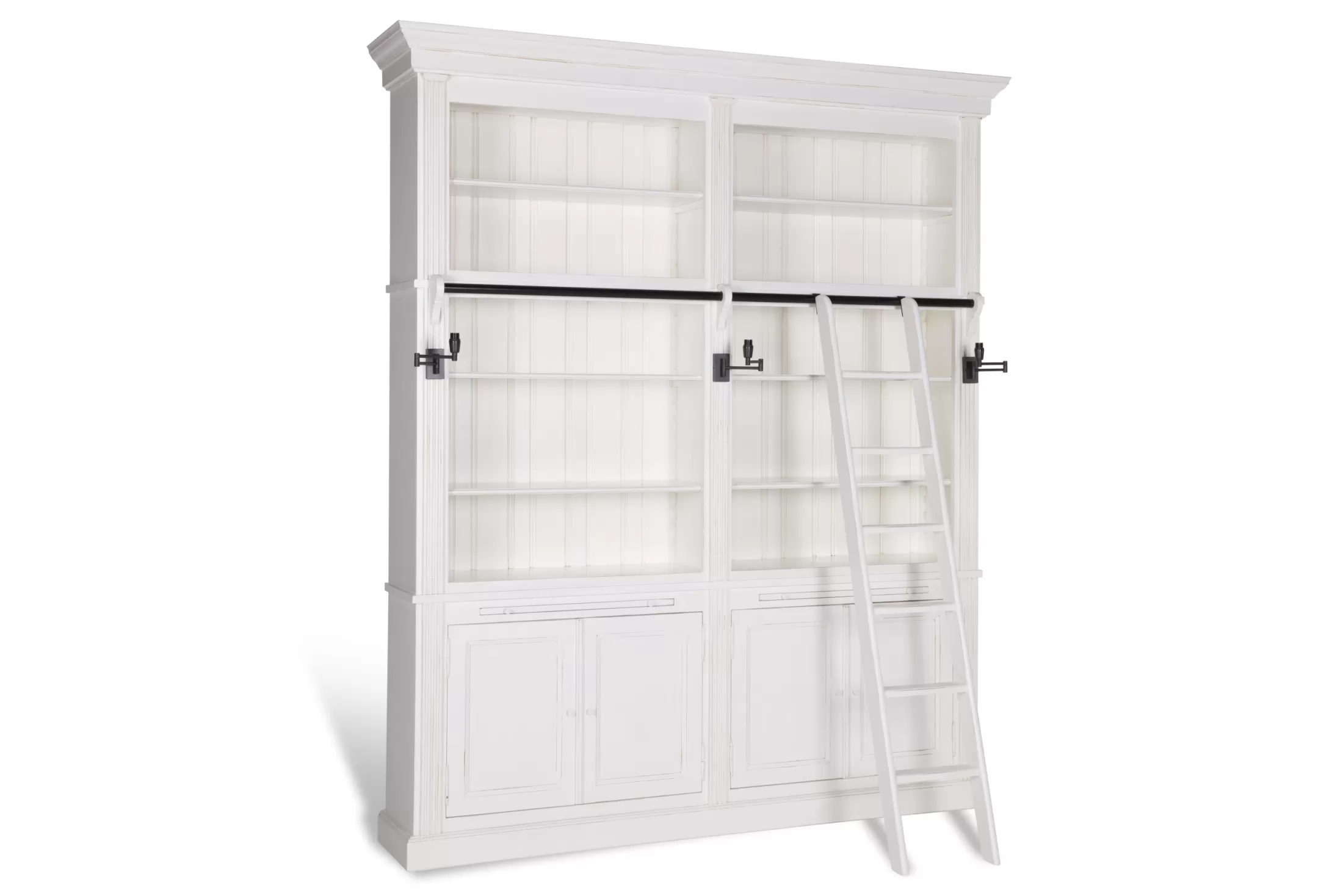 Flamant Cupboards^Balmore, Bookcase, White, 2 Parts, With Ladder