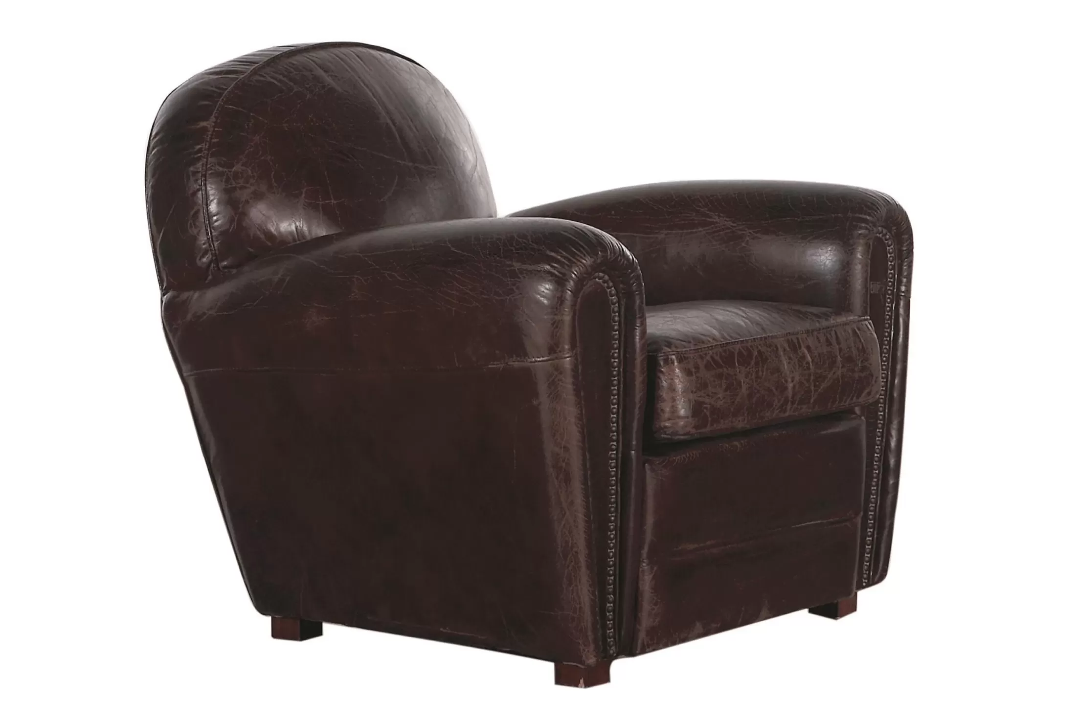 Flamant Couches^Burnham, Club Armchair, Dark Brown, Leather