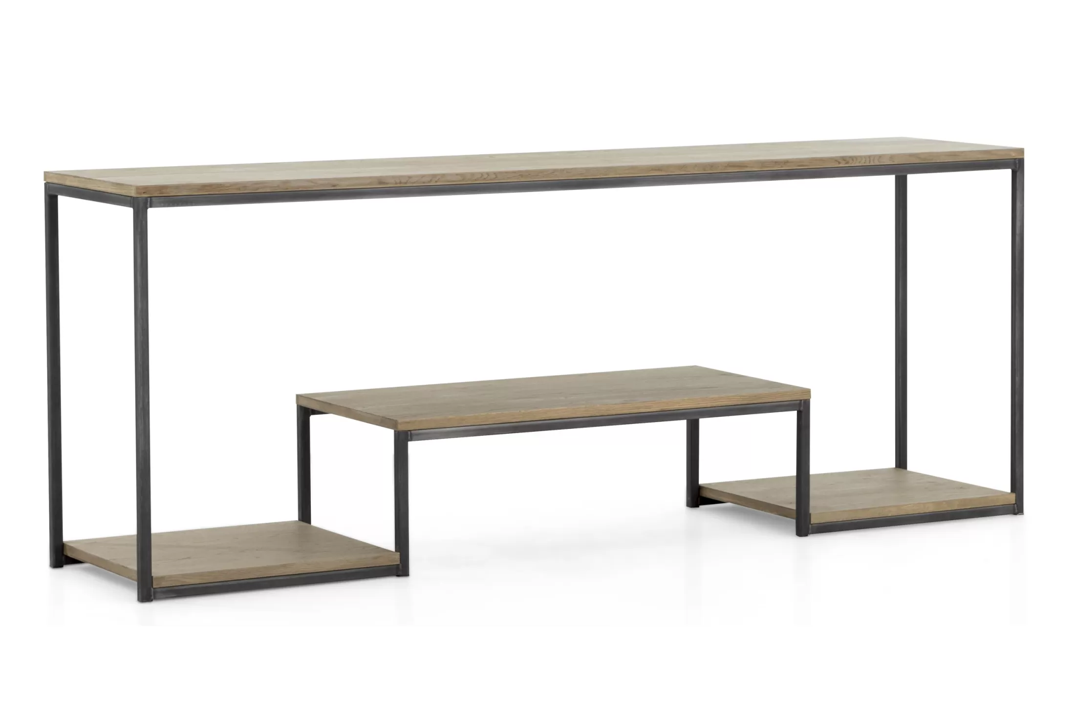 Flamant Coffee Tables^Hattie, Console Table, Weathered Oak And Iron