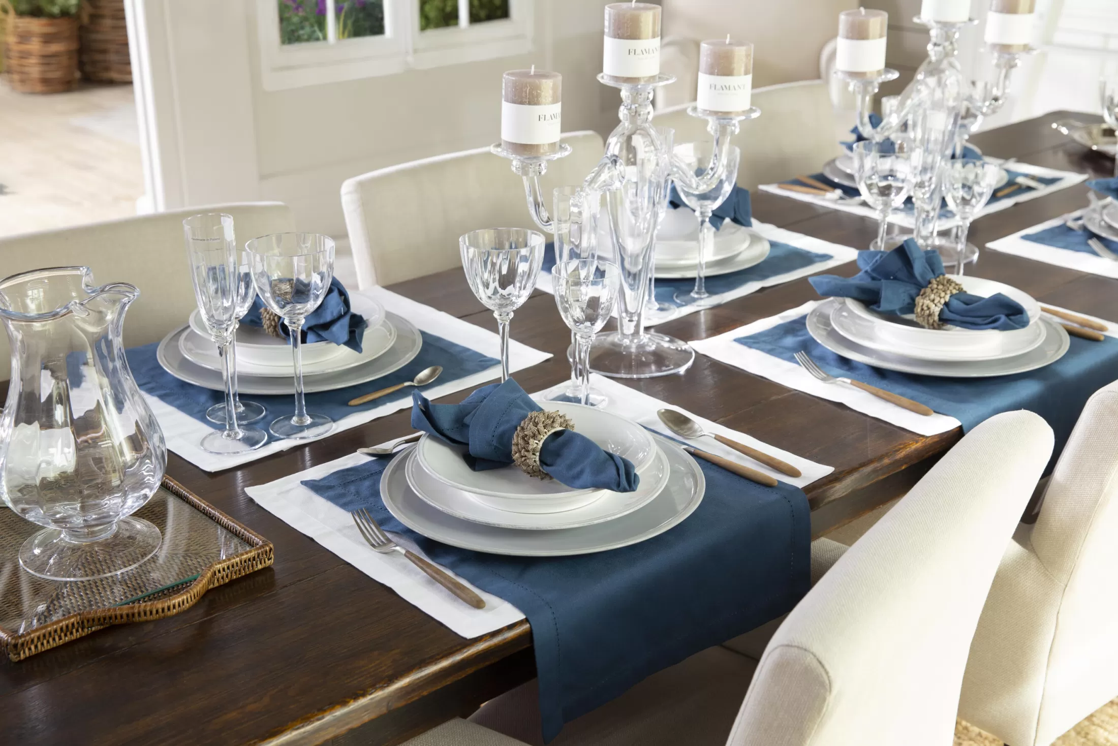 Flamant Dining Room & Kitchen Textiles^Katie, Napkin, Moroccan Blue