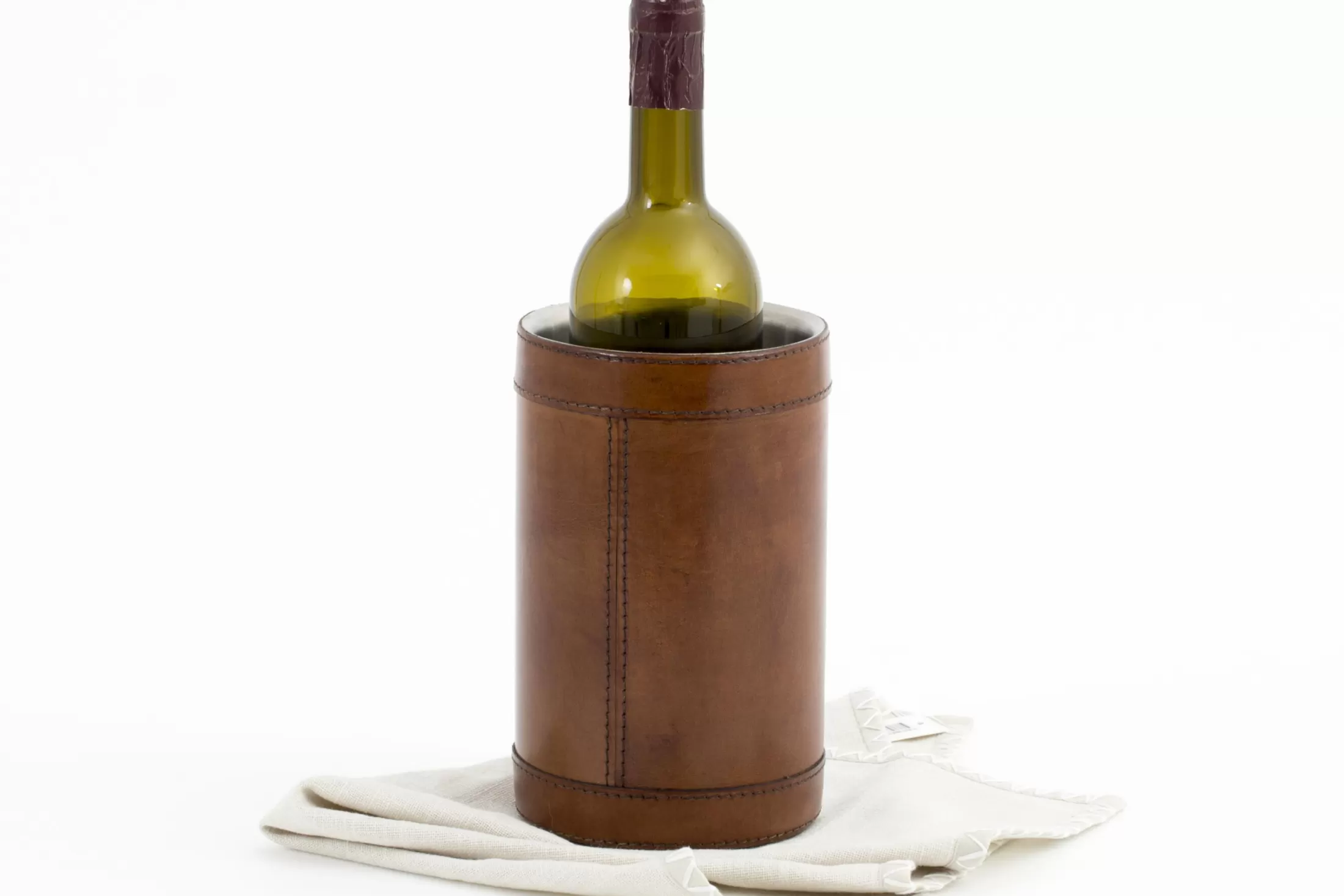 Flamant Accessories^Manhattan, Bottle Holder, Brown Leather