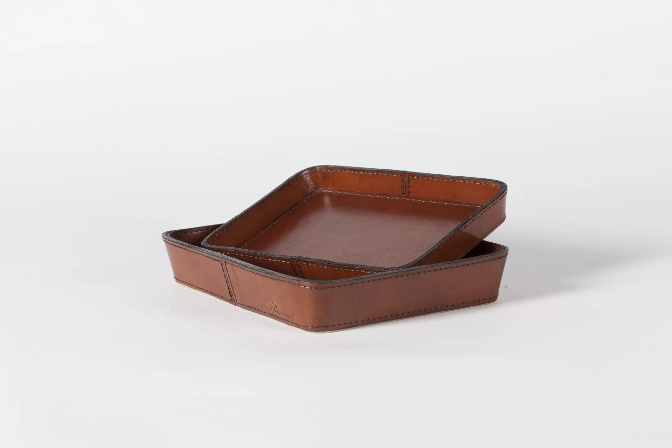 Flamant Accessories^Manhattan, Tray, Brown Leather, L