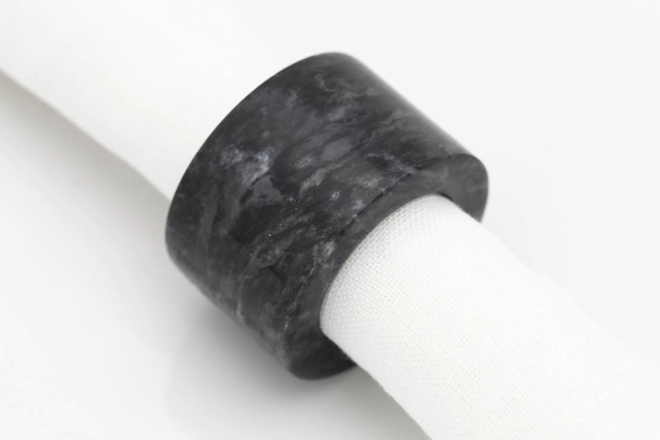 Flamant Accessories^Maureen, Napkin Ring, Marble, Black