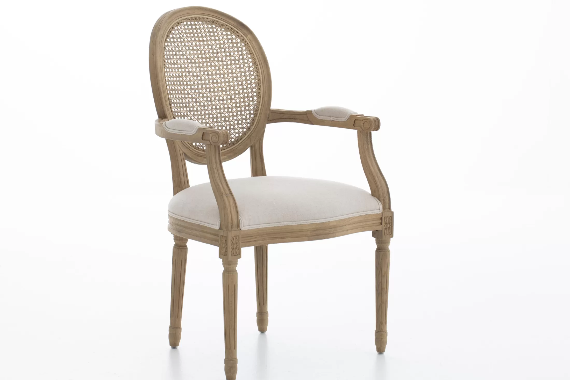 Flamant Chairs^Medy, Armchair, Oak, Natural Linen