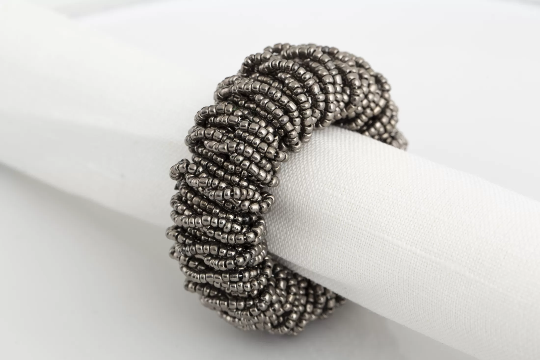 Flamant Accessories^Meina, Napkin Ring, Beads, Grey