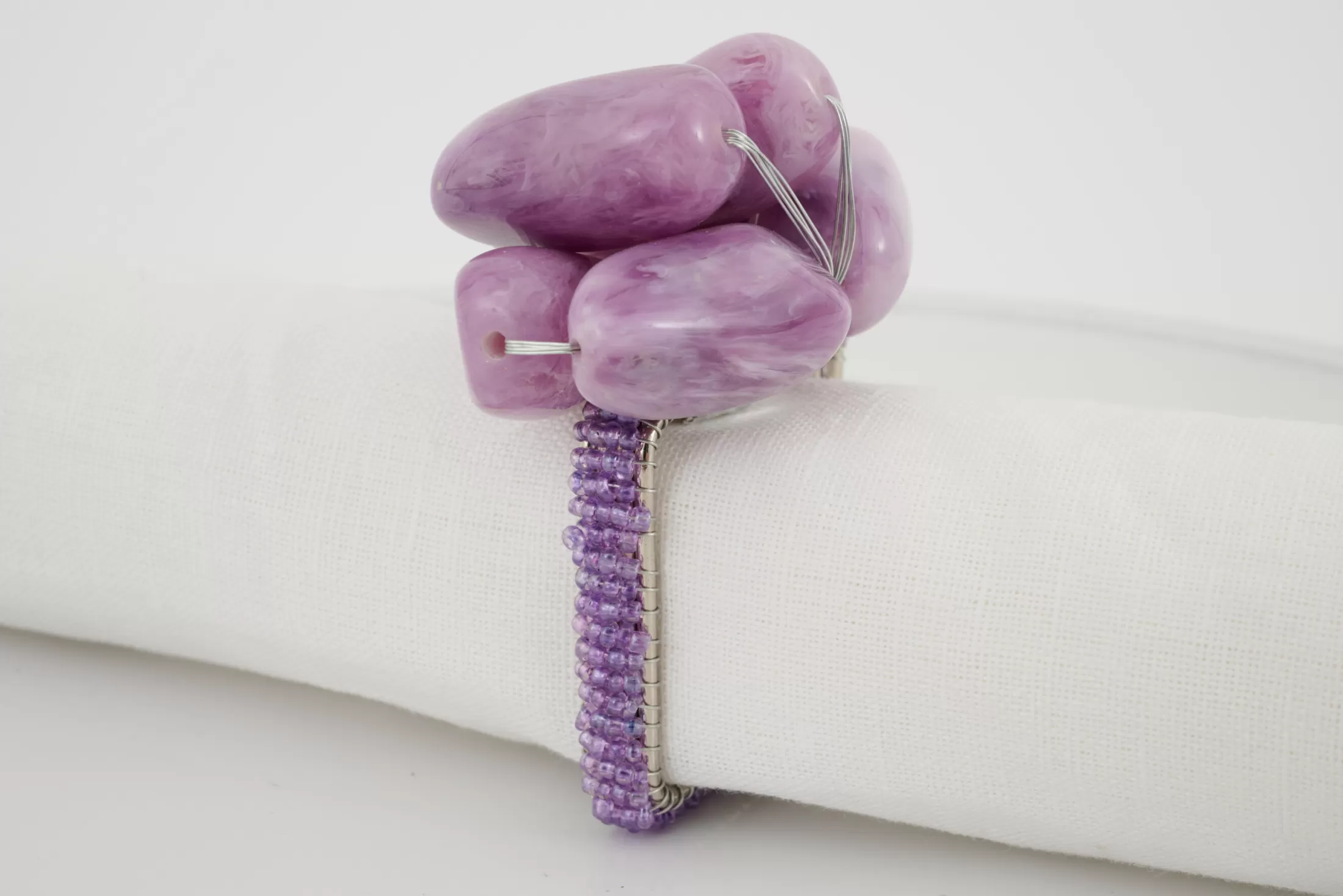 Flamant Mothers Day^Naoh, Napkin Ring, Beads, Purple