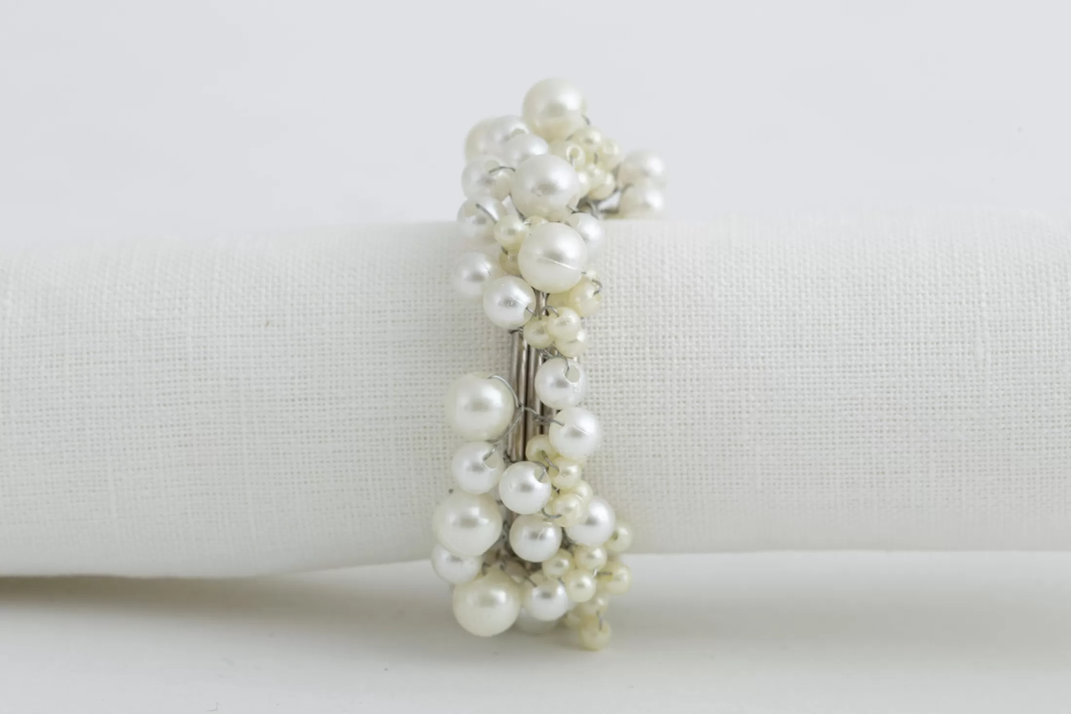 Flamant Accessories^Osaka, Napkin Ring, Beads, Ivory