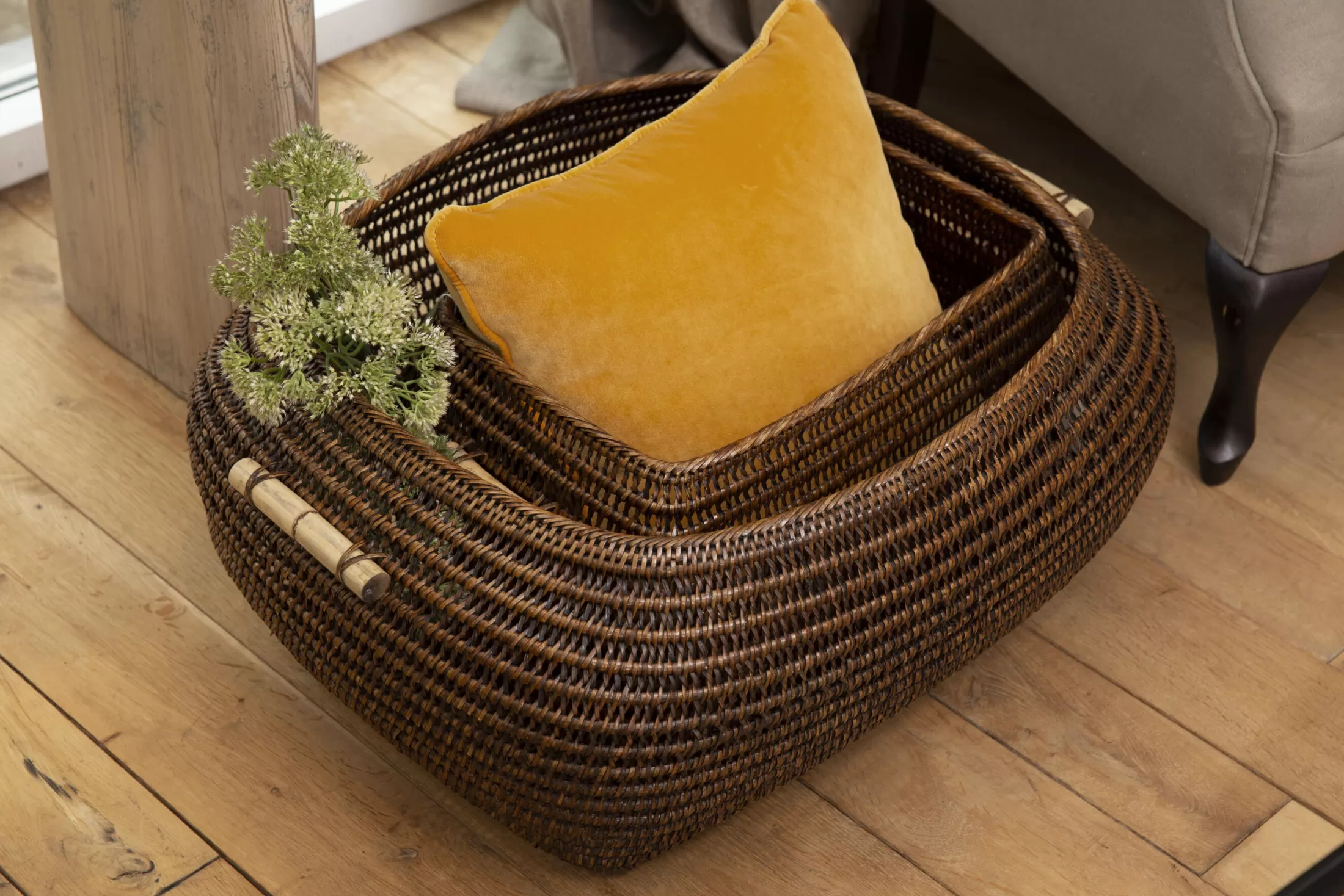 Flamant Mothers Day^Togo, Basket, Reed, L